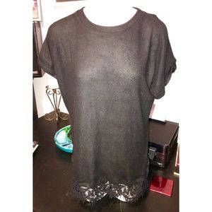 Sold-NWT $60 BOBEAU BLACK SHT-SLV SWEATER SHIRT, SZ M